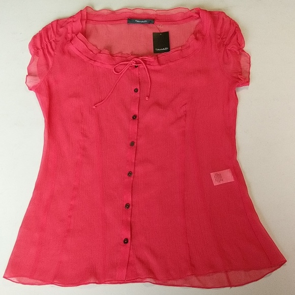 Tahari Tops - Tahari Sheer Silk Blouse, Size M